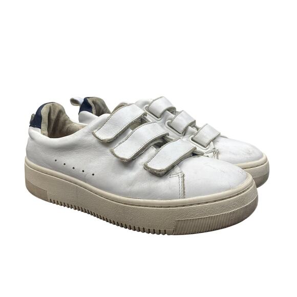 Sandro Paris Anita Blanc Leather Sneakers Trainers Women's 38 US 8 - Picture 1 of 11